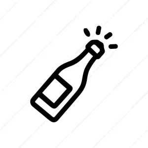 Simple Line Open Bottle Champagne Celebration Icon