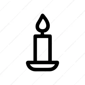 Minimalist Outline Candle Flame Light Symbol Graphic