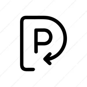 Outline Rounded Parking Arrow Rotation Sign Symbol Icon