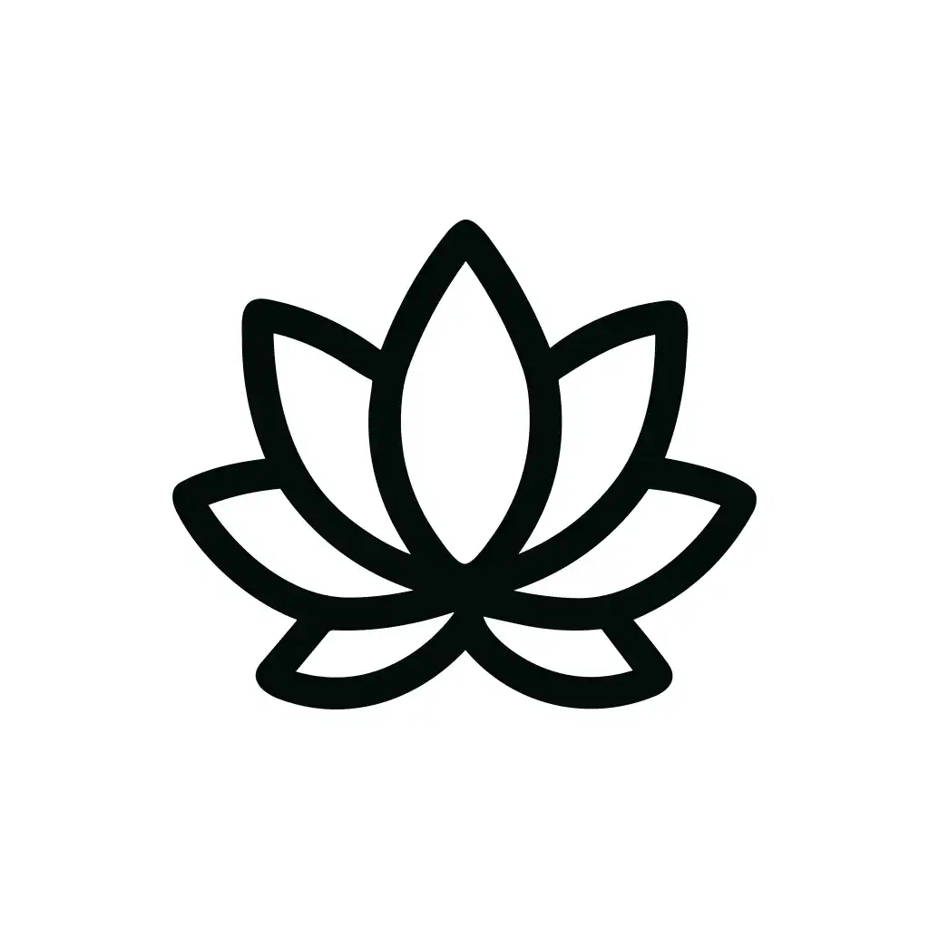 Minimalist Line Simple Lotus Flower Plant Outline Icon