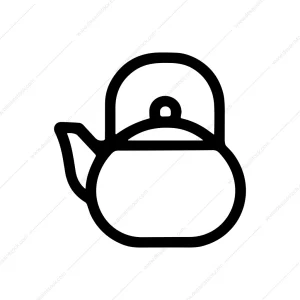 Minimalist Line Drawing Teapot Kitchenware Cooking Pot Icon