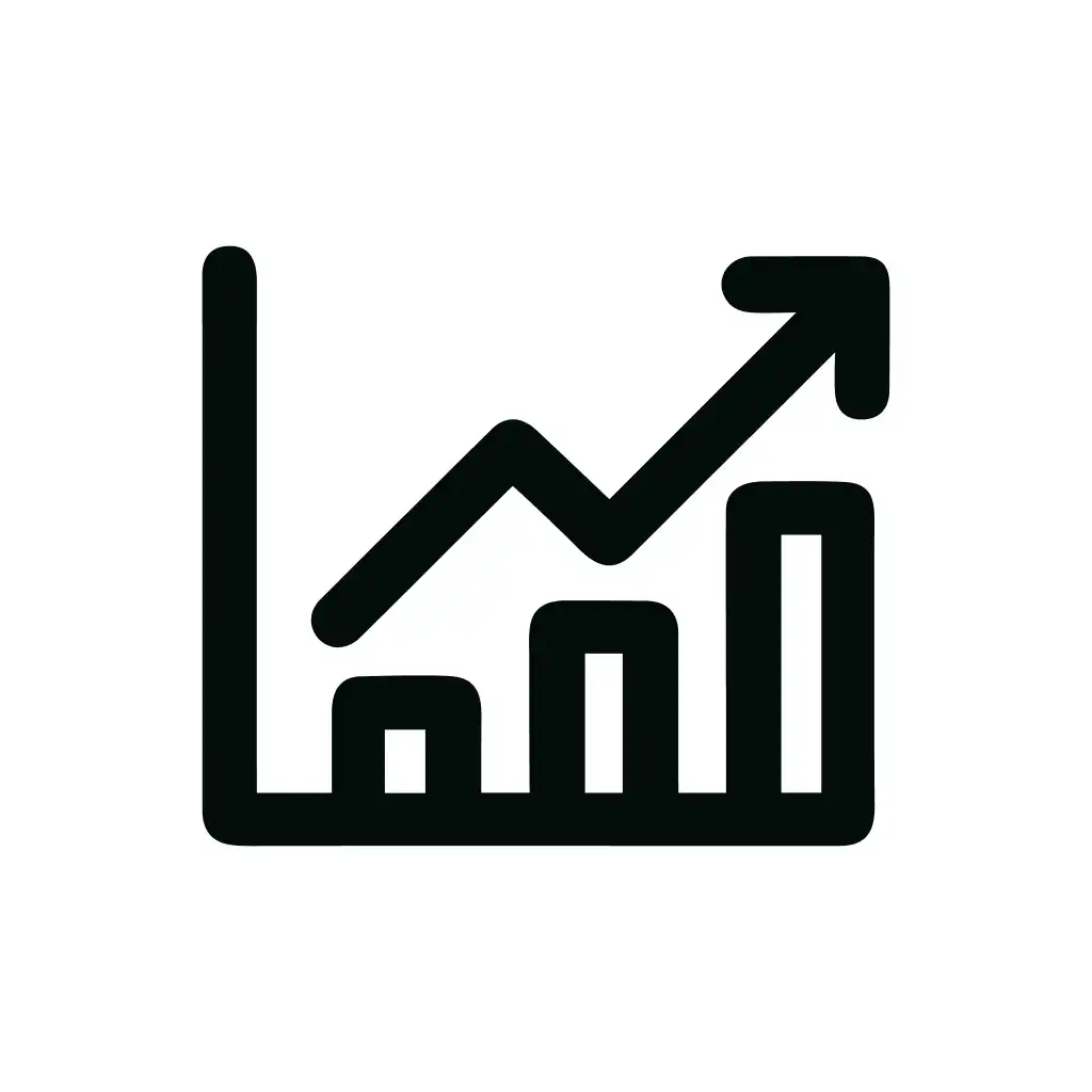 Minimalist Line Graph Growth Chart Upward Trend Icon