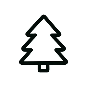 Minimalist Outline Evergreen Tree Shape Graphic Icon Symbol
