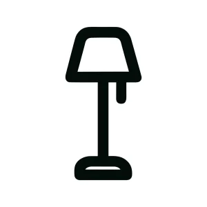Minimalist Outline Table Lamp Icon Home Interior Decorative Element