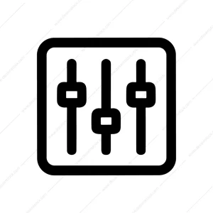 Black Outline Equalizer Adjustment Setting Control Panel Icon