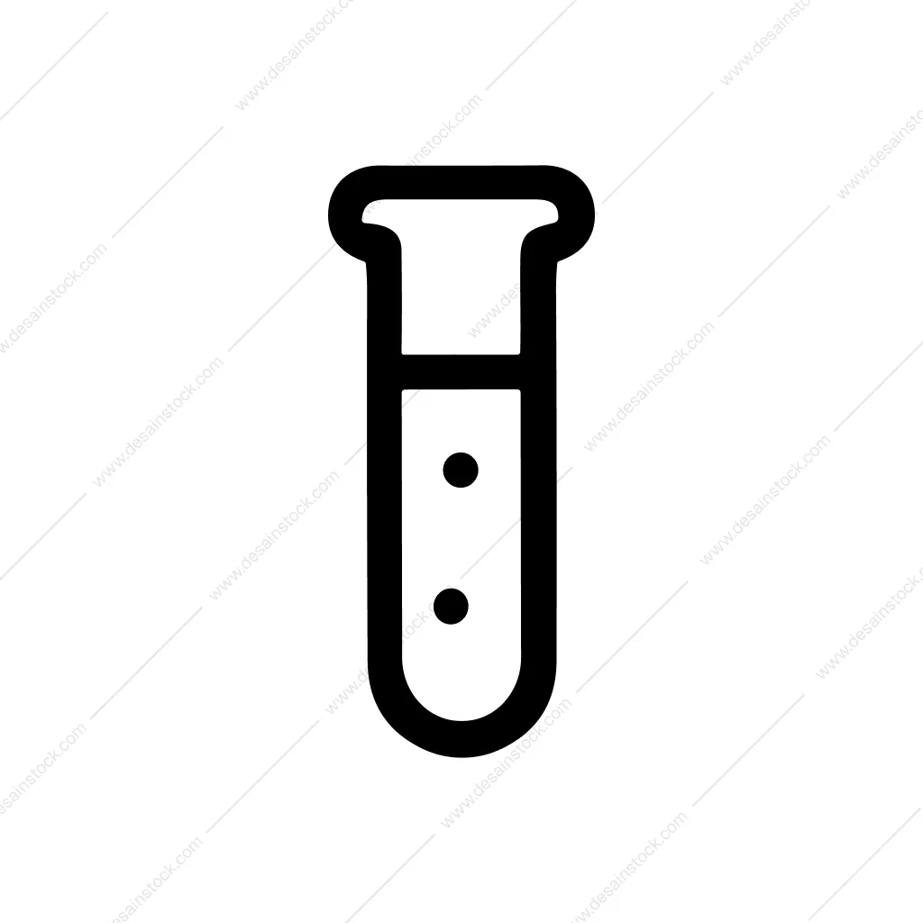Simple Outline Test Tube Liquid Line Icon