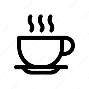 Simple Line Art Coffee Cup Aroma Icon Symbol