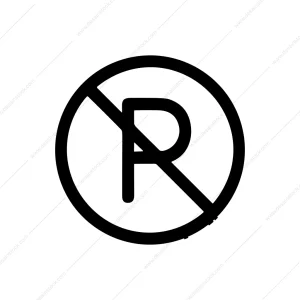 Simple Outline No Parking Sign Round Circle Icon
