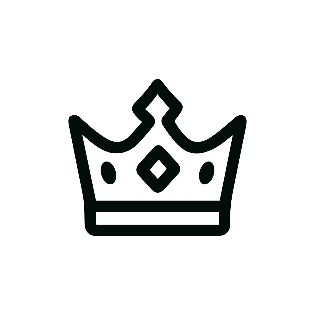 Simple Line Crown Minimalist Royalty Symbol Icon