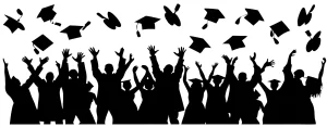 Silhouette Cheerful Graduation Ceremony Group Celebration Moment Illustration