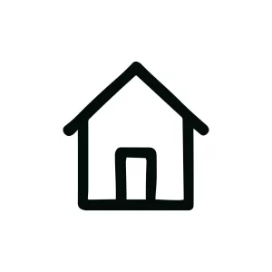 Simple Line Art Home Outline Graphic Black and White Icon