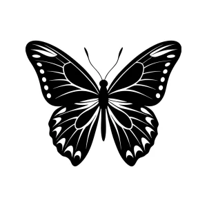 Simple Elegant Butterfly Insect Isolated Wing Design Silhouette Illustration