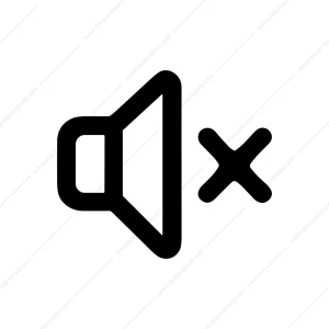 Simple Outline Muted Speaker Sign Shape Icon
