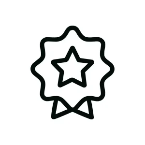 Line Art Achievement Star Award Ribbon Icon
