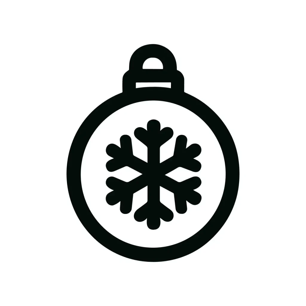Simple Outline Snowflake Ornament Graphic Shape Design Decorative Holiday Icon