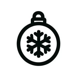 Simple Outline Snowflake Ornament Graphic Shape Design Decorative Holiday Icon