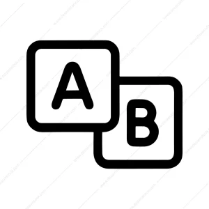 Line Art Alphabet Block Lettering Education Element Icon