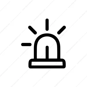 Minimalist Outline Siren Emergency Alert Warning Icon