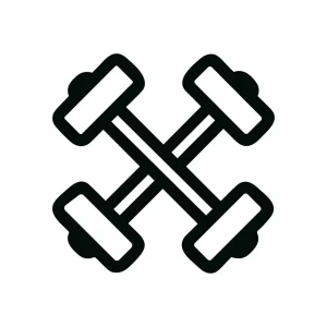 Outline Simple Crossed Dumbbell Weight Training Fitness Icon
