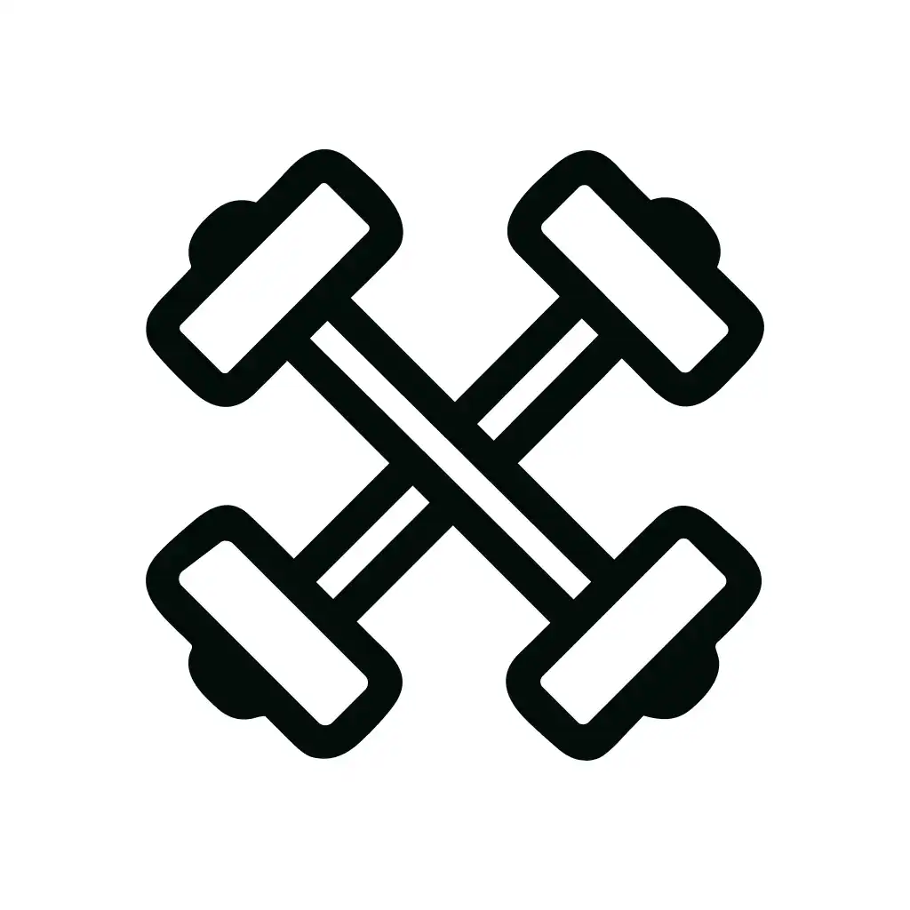 Outline Simple Crossed Dumbbell Weight Training Fitness Icon