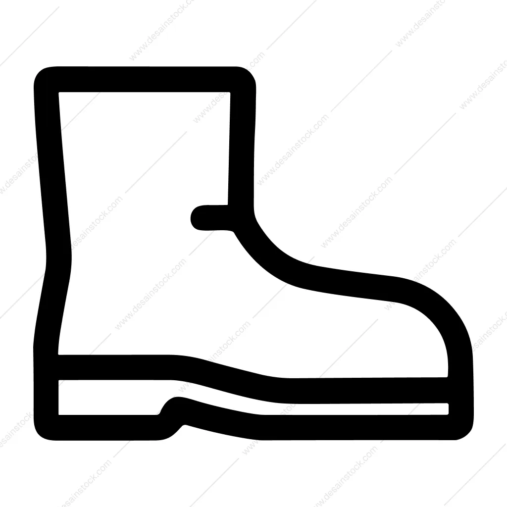 Simple Line Art Work Boot Footwear Icon