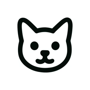 Minimalist Bold Outline Cat Head Face Pet Animal Illustration Icon