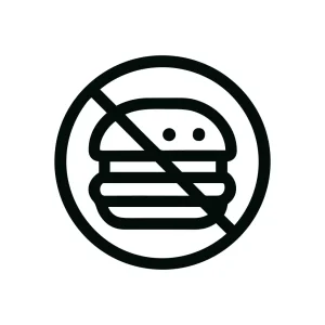 Simple Line Burger Prohibition Circle Shape Icon