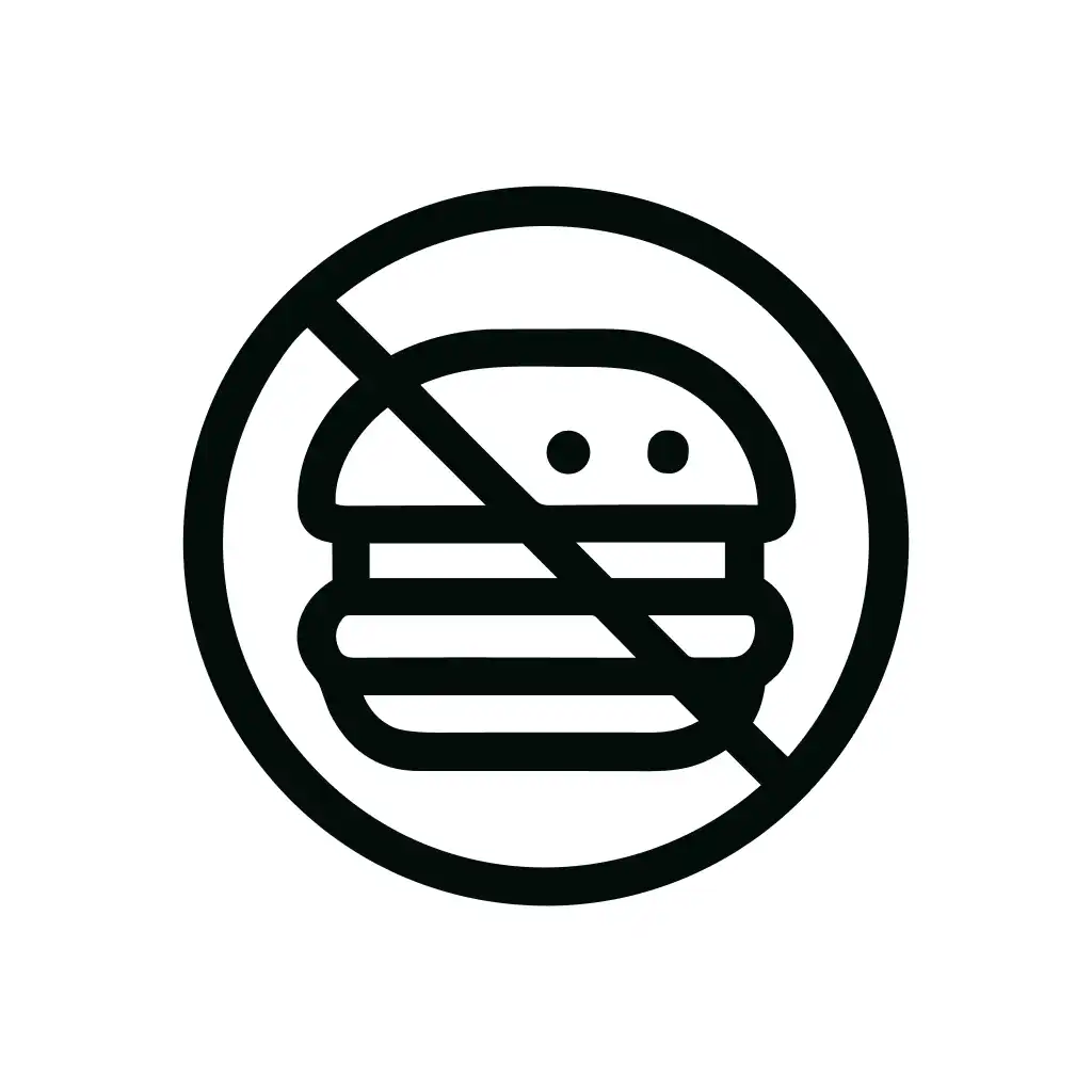 Simple Line Burger Prohibition Circle Shape Icon