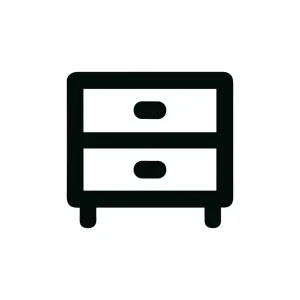 Minimalist Outline Nightstand Drawer Bedside Table Furniture Icon
