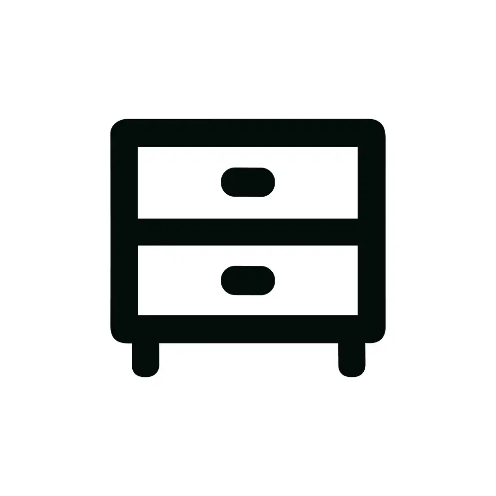 Minimalist Outline Nightstand Drawer Bedside Table Furniture Icon