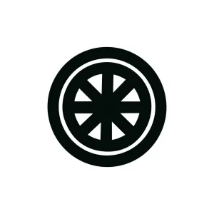 Simple Line Art Round Wheel Icon Symbol Element