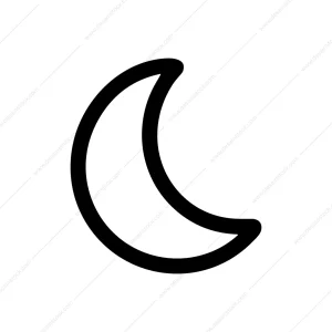 Simple Outline Crescent Moon Celestial Body Icon