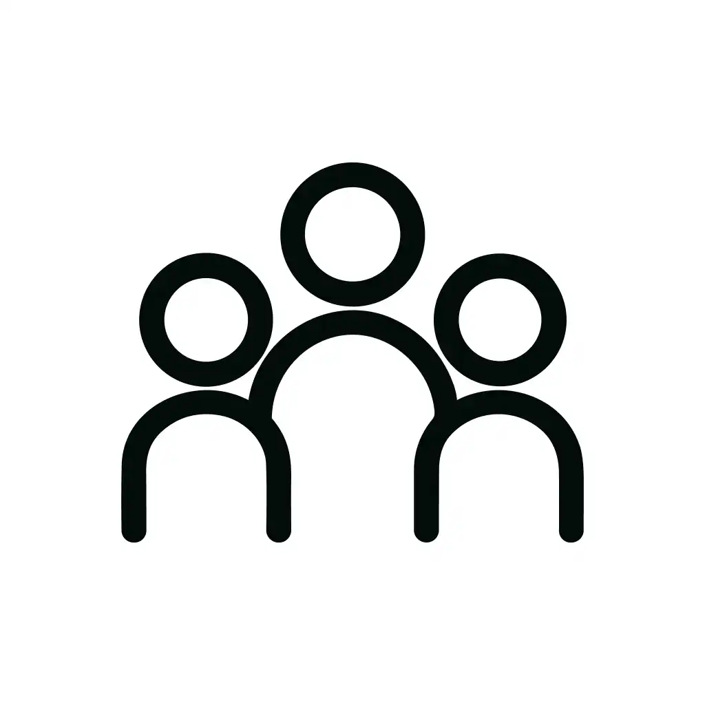 Minimalist Line Group of People User Icon