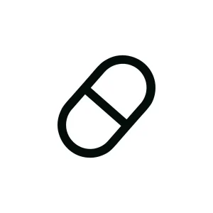 Simple Outline Style Medicine Pill Shape Icon for Medical Design