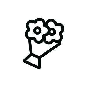 Simple Line Flowers Bouquet Spring Celebration Icon