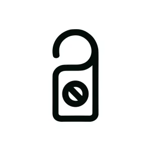 Simple Line Style Door Hanger Tag with Do Not Disturb Symbol Icon