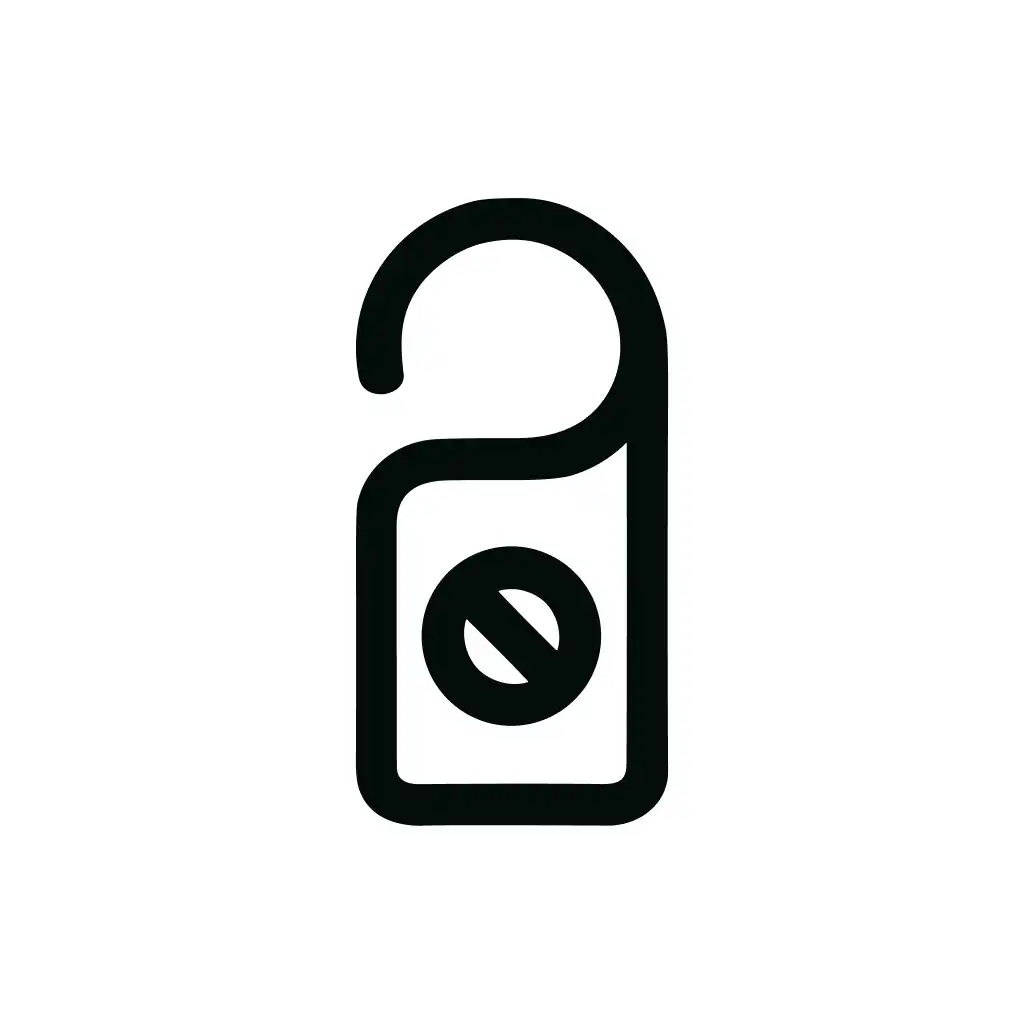 Simple Line Style Door Hanger Tag with Do Not Disturb Symbol Icon