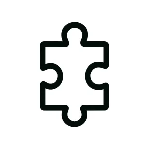 Outline Simple Puzzle Piece Jigsaw Shape Icon Design Element