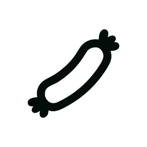 Simple Lineart Sausage Food Meat Culinary Element
