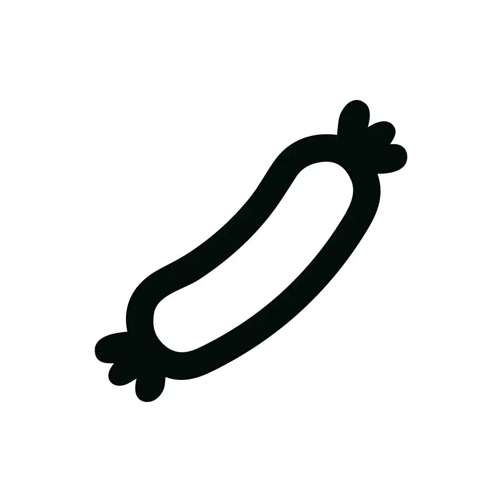 Simple Lineart Sausage Food Meat Culinary Element