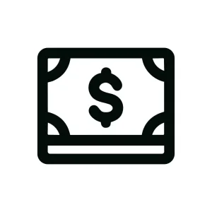 Minimalist Outline Dollar Sign Currency Symbol Icon