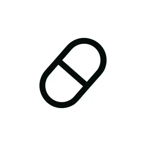Minimalist Line Art Capsule Pill Shape Healthcare Medication Icon