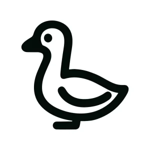 Minimalist Outline Simple Duck Isolated Shape Icon