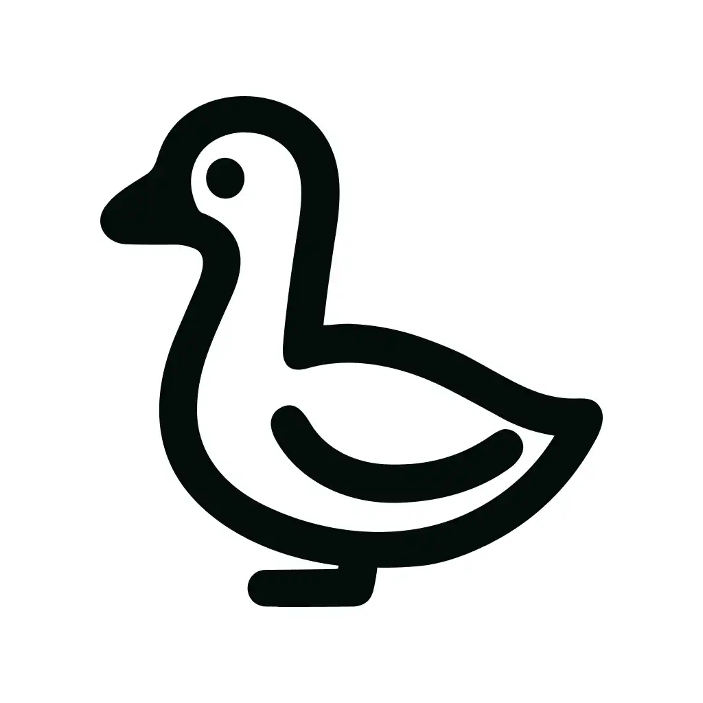 Minimalist Outline Simple Duck Isolated Shape Icon