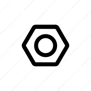 Simple Lineart Hex Nut Fastener Mechanical Part Icon