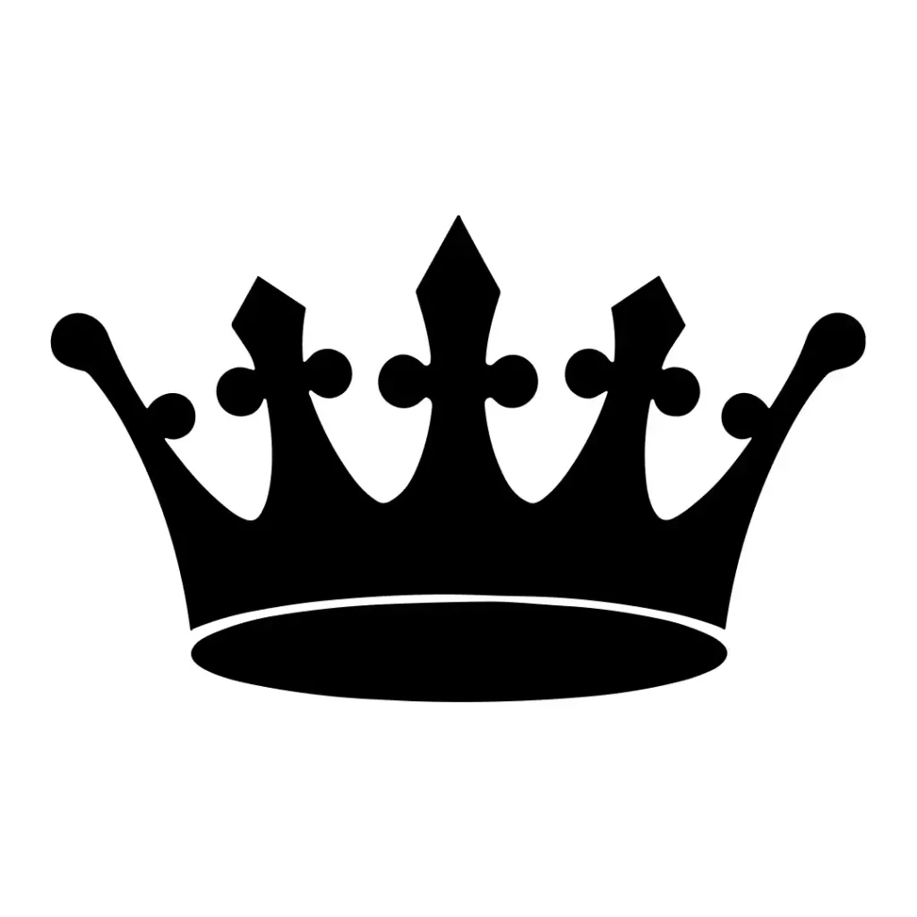 Minimalist Silhouette Royal Crown Authority Symbol Graphic