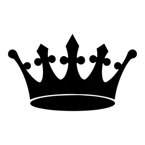 Minimalist Silhouette Royal Crown Authority Symbol Graphic