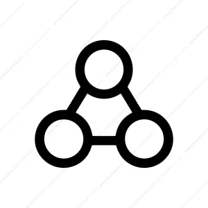 Minimalist Outline Circle Network Connection Social Icon Graphic