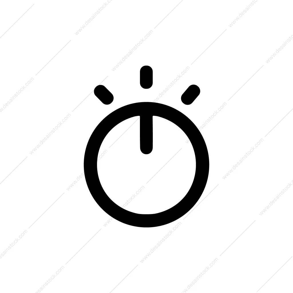 Simple Outline Power Button Symbol Sign Icon