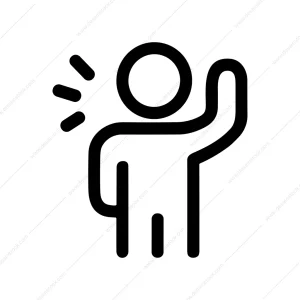 Outline Simple Person Waving Hello Gesture Sign Icon